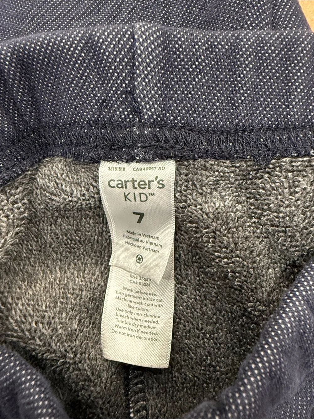 Carters Kids Navy Knit Leggings - Comfortable Everyday Bottoms, Size 7
